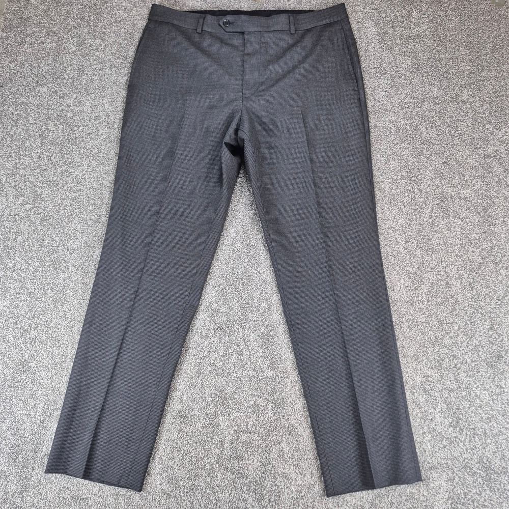 Brooks Brothers Dress Pants Mens 36x32 Gray Wool Blend Classic Houndstooth Check